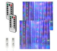 2 rideaux LED RVB USB télécommandés à luminosité variables et 8 modes [Lunartec]