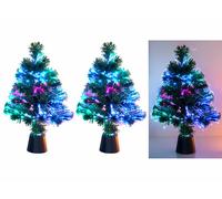 Lunartec : 2 sapins de Noël artificiels lumineux avec fibre optique LED G