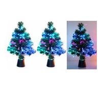 Lunartec : 2 sapins de Noël artificiels lumineux avec fibre optique LED G