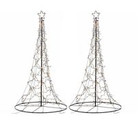 Lunartec 2 sapins métalliques 250 cm avec guirlande 720 LED et étoile lumineuse