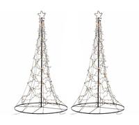 Lunartec 2 sapins métalliques 5 m avec guirlande 1440 LED et étoile lumineuse