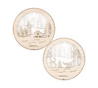 Lunartec – 2 tableaux de Noël lumineux en bois