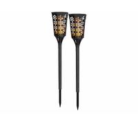 Lunartec 2 torches de jardin solaires 78 cm avec LED à effet flamme
