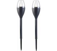 Lunartec 2 torches de jardin solaires LED aspect flamme