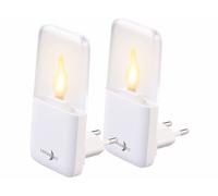 2 veilleuses secteur avec LED effet flamme et capteur d'obscurité [Lunartec]