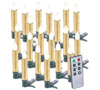 20 bougies LED pour sapin de Noël avec télécommande - coloris doré [Lunartec]