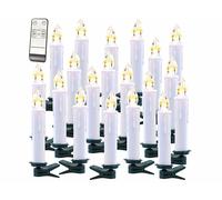 Lunartec : 20 bougies LED sans fil avec télécommande XMS-35.r - Blanc G
