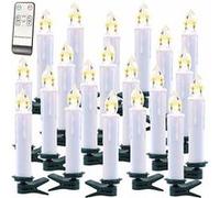 Lunartec : 20 bougies LED sans fil avec télécommande XMS-35.r - Blanc