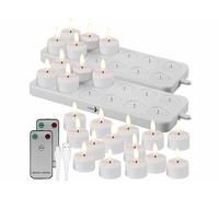 Lunartec 24 bougies chauffe-plat LED rechargeables et télécommandées