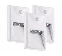 Lunartec 3 balises murales à LED pour escalier avec détecteur de mouvement - 0,18 W