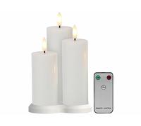 Lunartec 3 bougies LED effet flamme rechargeables télécommandées