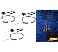 Lunartec 3 dispositifs d'éclairage LED solaires 360° pour plantes