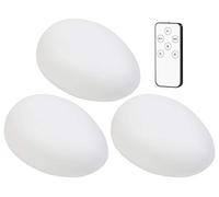 Lunartec 3 Galets Lumineux solaires à LED RVBB télécommandés