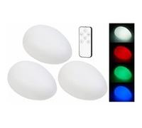 Lunartec 3 Galets Lumineux solaires à LED RVBB télécommandés