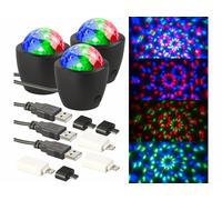 Lunartec 3 minis boules disco RVB USB / Lightning avec capteur acoustique
