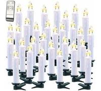 Lunartec : 30 bougies LED sans fil avec télécommande XMS-35.r - Blanc