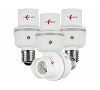 Lunartec 4 adaptateurs pour culot d'ampoule E27 sur E27 avec deux détecteurs