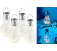 Lot de 4 ampoules à LED décoratives aspect craquelé, avec chargement solaire [Lunartec]