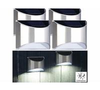 4 appliques murales solaires à LED en acier inoxydable WL-135.solar [Lunartec]