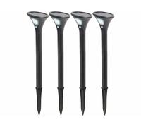 Lunartec 4 bornes lumineuses solaires avec capteur de mouvement - blanc froid