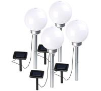 Lunartec 4 bornes lumineuses sphériques à LED Ø 20 cm avec effet lumineux rotatif