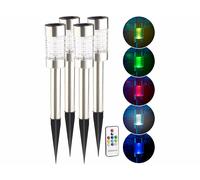 Lunartec 4 bornes solaires à LED RVB télécommandées "Style"