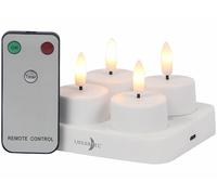 4 bougies chauffe-plat LED rechargeables et télécommandées Lunartec