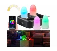 Lunartec 4 bougies LED RVBB connectées étanches rechargeables LEDK-4