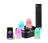Lunartec 4 bougies LED RVBB connectées rechargeables LEDK-4 avec télécommande