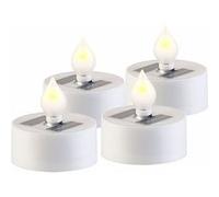 4 bougies plates à LED avec chargeur solaire et capteur de luminosité [Lunartec]