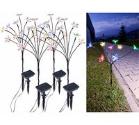 Lunartec 4 bouquets lumineux solaires avec 8 fleurs multicolores