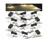 Lunartec 4 dispositifs d'éclairage pour vitrine - 16 pinces et 48 LED - blanc chaud