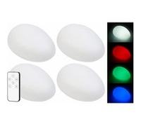 Lunartec : 4 galets lumineux solaires à LED RVBB télécommandés G