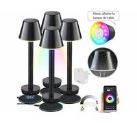 Lunartec 4 lampes de table connectées RVB CCT OT-130 avec passerelle réseau