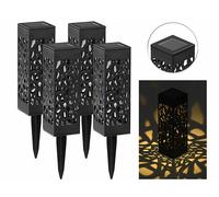 Lunartec 4 lanternes décoratives solaires à LED blanc chaud