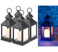 Lunartec 4 lanternes LED à piles effet flamme vacillante - Noire