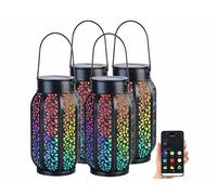 Lunartec 4 lanternes solaires LED RVB CCT connectées et intelligentes