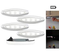 Lunartec 4 mini spots mobiles Stick'N'Push Silver Giant avec 5 LED