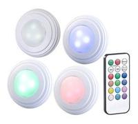 Lunartec : 4 spots à LED COB RVB/blanc avec télécommande et minuterie G