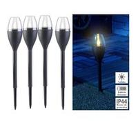 Lunartec : 4 torches de jardin solaires à LED aspect flamme