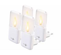 Lunartec 4 veilleuses secteur avec LED effet flamme et capteur d'obscurité