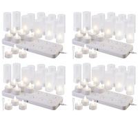 Lunartec 48 bougies chauffe-plat LED rechargeables avec photophores