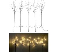 5 branches décoratives lumineuses 90 cm 30 LED blanc chaud Blanc G
