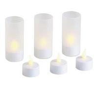 Lunartec : 6 bougies chauffe-plat à LED rechargeables et télécommandées avec photophores
