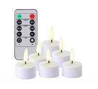 Lunartec 6 bougies chauffe-plat LED effet flamme rechargeables et télécommandées