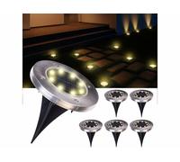 6 lampes solaires de sol LED blanc chaud [Lunartec]