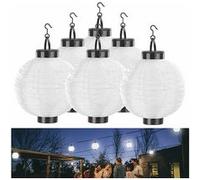 6 lampions solaires Ø 20 cm avec LED blanc chaud [Lunartec]