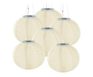 Lunartec 6 lampions solaires Ø 30 cm à LED blanc chaud