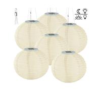 Lunartec 6 lampions solaires Ø 30 cm LED blanc chaud - x3