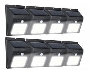 Lunartec 8 appliques murales solaires LED 100 lm WL-100.solar avec détecteur de mouvement